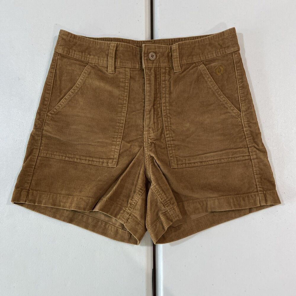 Hang Ten Women Corduroy Shorts Brown Cafe Size 4 Hawaiian Beach Vaca Casual